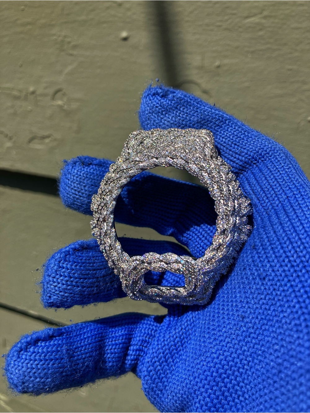 G Shock Moissanite Iced Out Bezel Silver Dw-6900